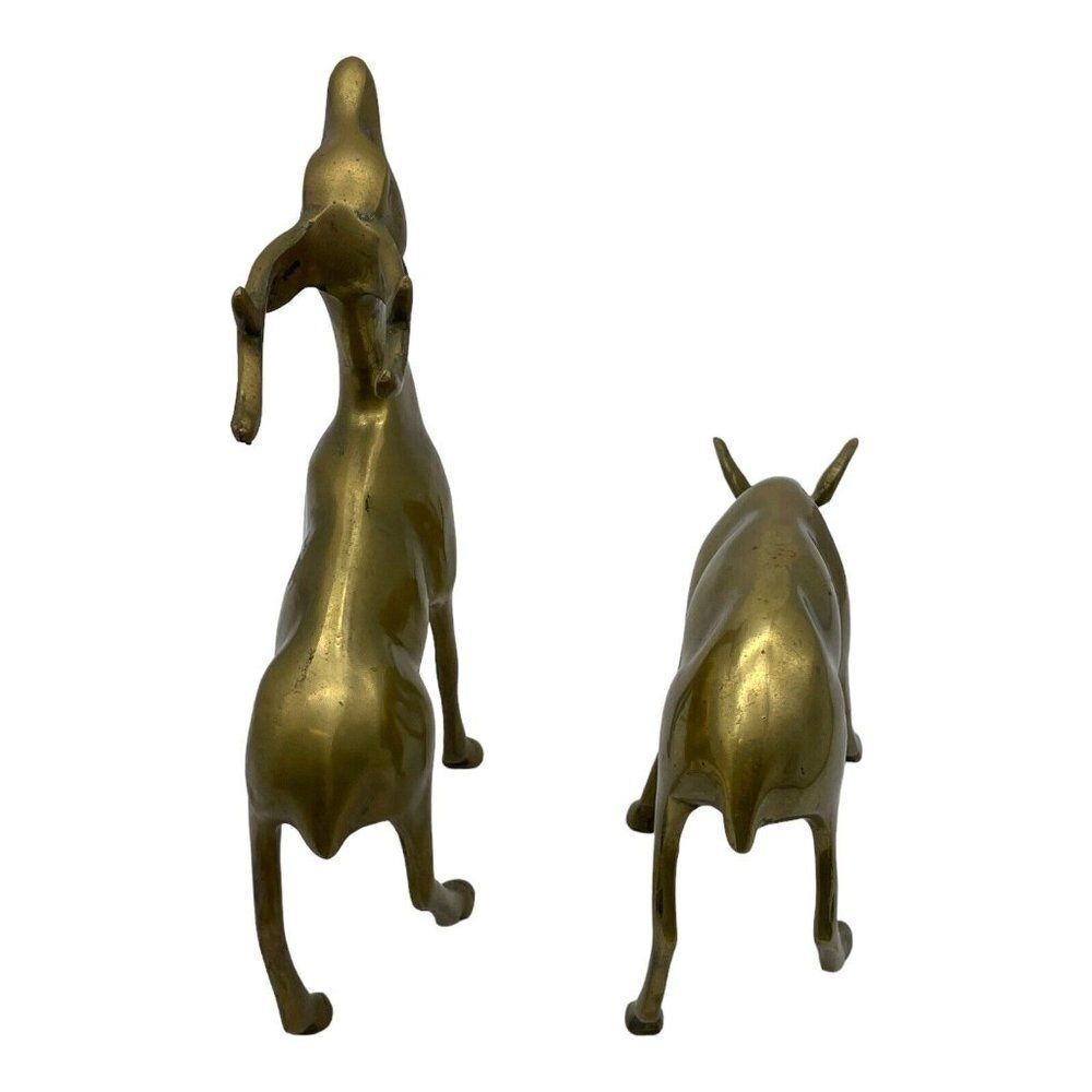 Vintage Brass Smooth Deer Buck and Doe Figurines Statues READ - Picture 7 of 10